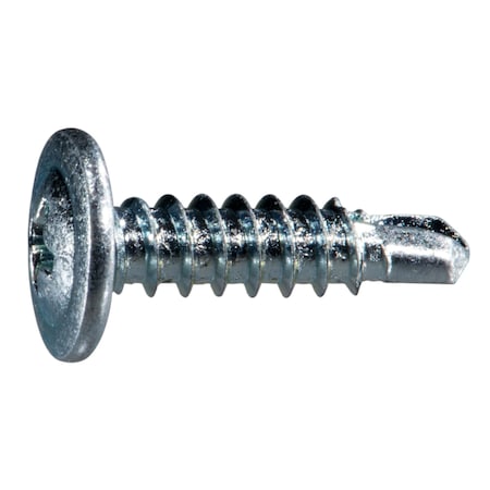 Midwest Fastener Self-Drilling Screw, #10 x 3/4 in, Zinc Plated Steel Truss Head Phillips Drive, 100 PK 54842